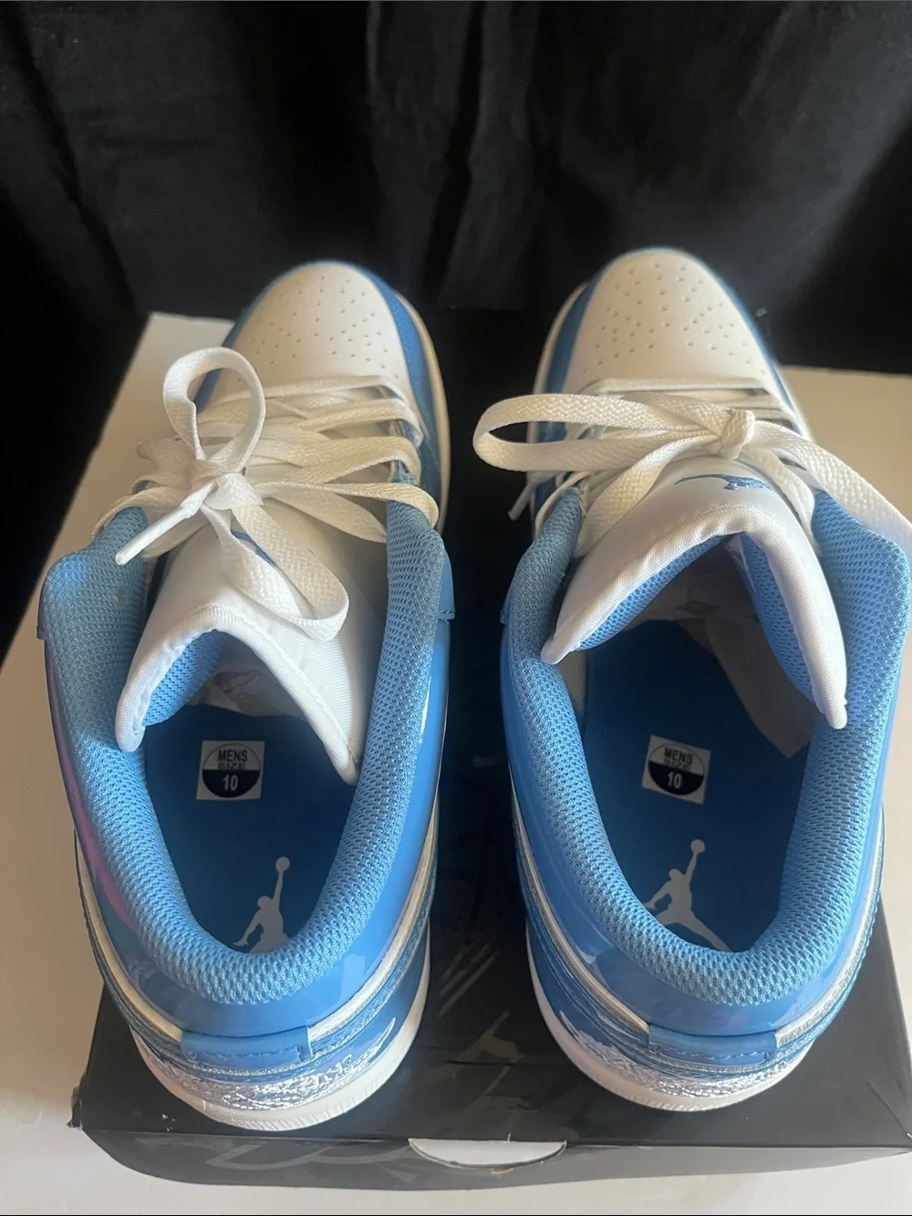 Air Jordan 1 Low SE Sneakers in White and Light Blue